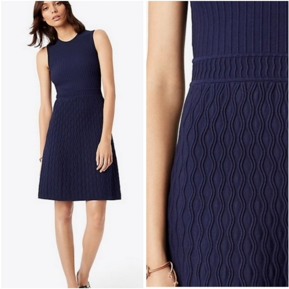TORY BURCH Liam Textured Fit-And-Flare Dress - Picture 3 of 7